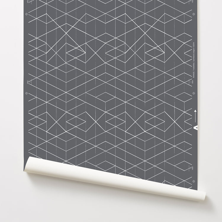 Range - White on Dark Grey Wallcovering