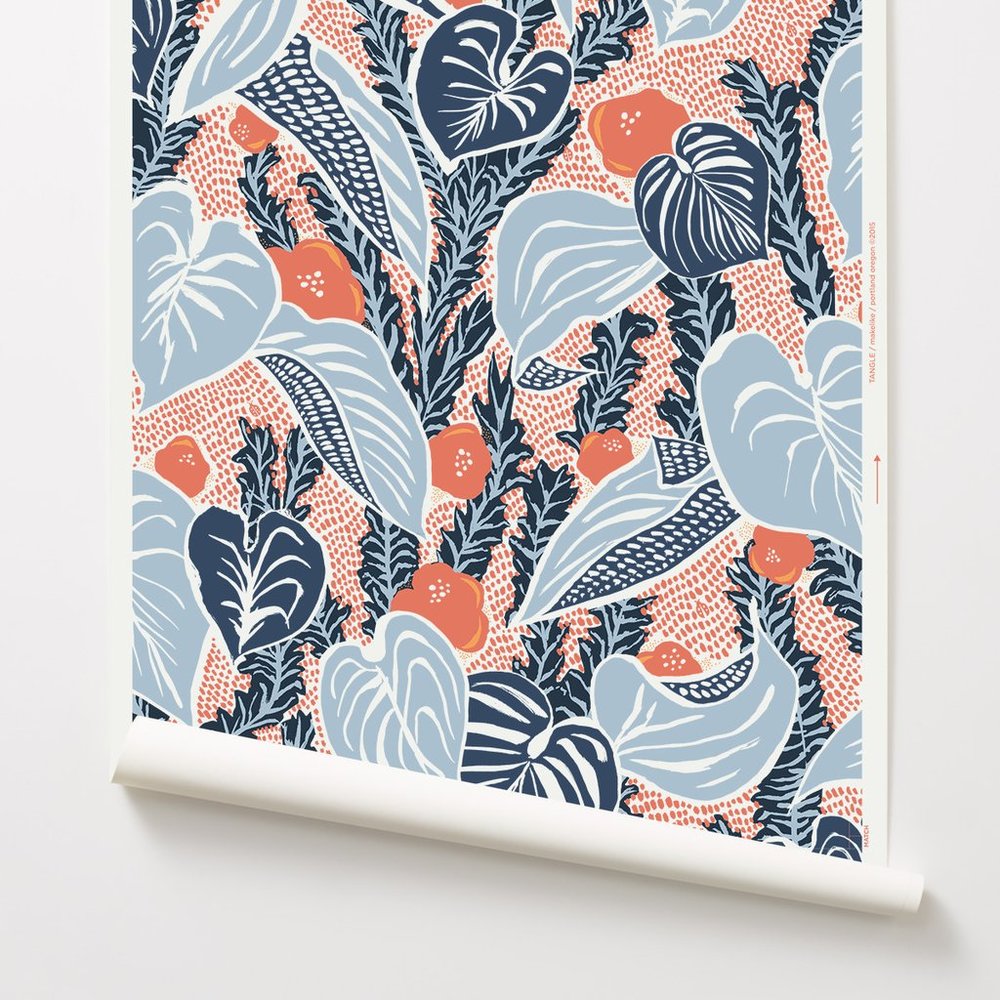 Tangle - Blue Wallcovering – Bradley USA