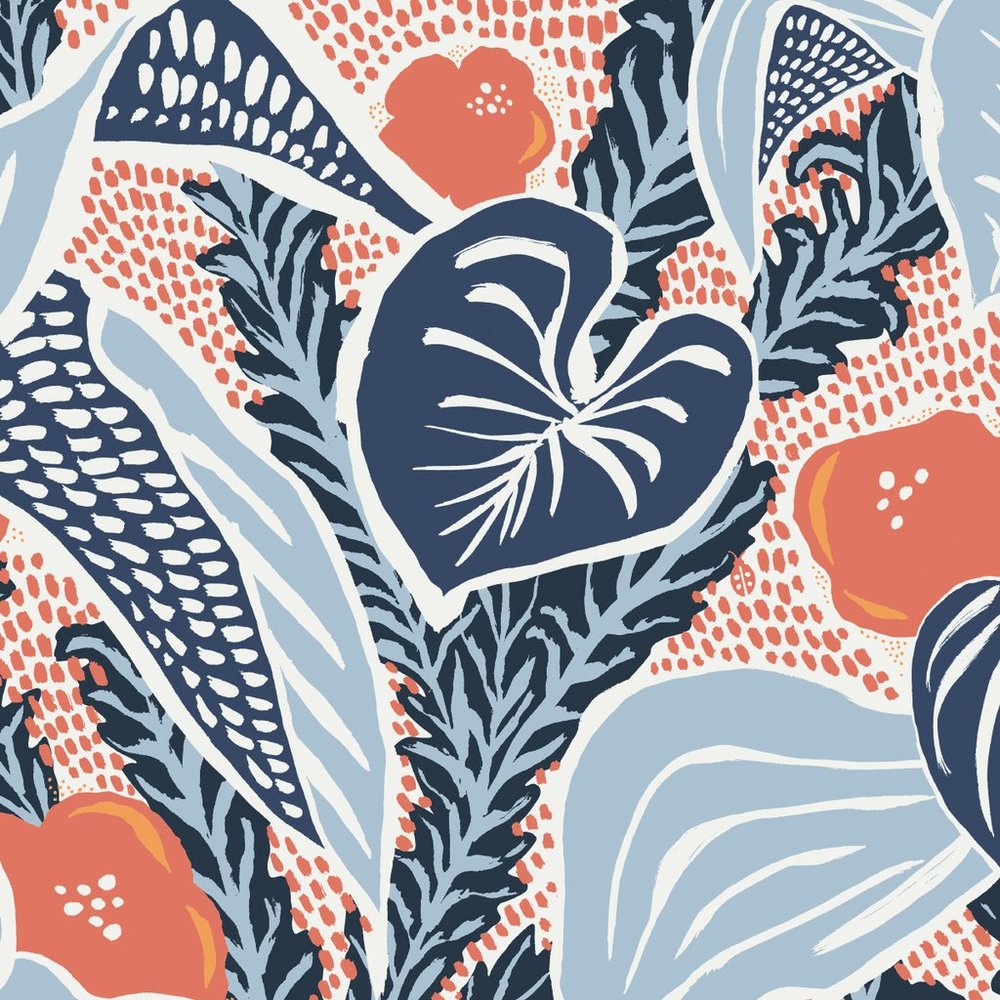 Tangle - Blue Wallcovering – Bradley USA