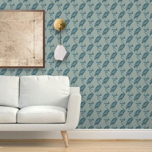 Blue Heron Lawn Chair Prussian Wallcovering
