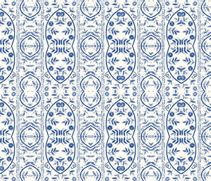 Casa Blanca Blue White Wallcovering