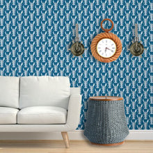 Load image into Gallery viewer, Lobster Stripe Bleu Wallcovering
