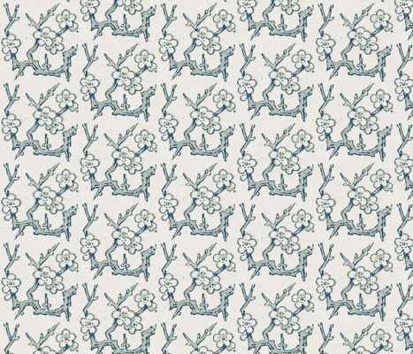 Minton Branch Linen Cadet Minty Wallcovering