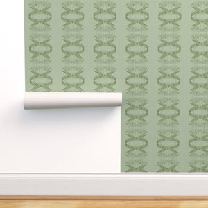 Orchid Topiary Fern White Wallcovering