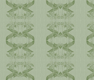 Orchid Topiary Fern White Wallcovering