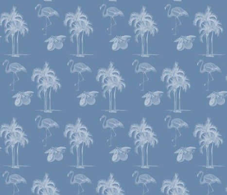 Palm Beach White Blue Wallcovering