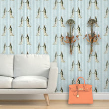 Load image into Gallery viewer, Poltergeist on Blue Stripe Wallcovering