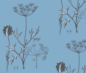 Queens Lace Cornflower Noir Wallcovering