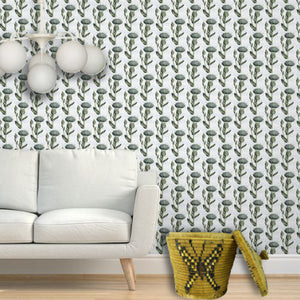 Thistle Espalier Minty Wallcovering