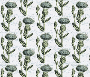 Thistle Espalier Minty Wallcovering