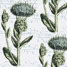 Load image into Gallery viewer, Thistle Espalier Minty Wallcovering