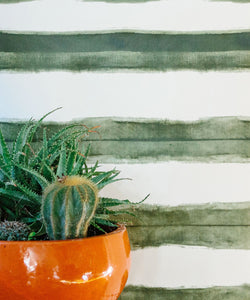 Stripe Olive Wallcovering