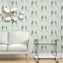 Load image into Gallery viewer, Poltergeist on Green Stripe Wallcovering