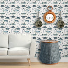 Load image into Gallery viewer, Skool Linen Blue Chalk Wallcovering