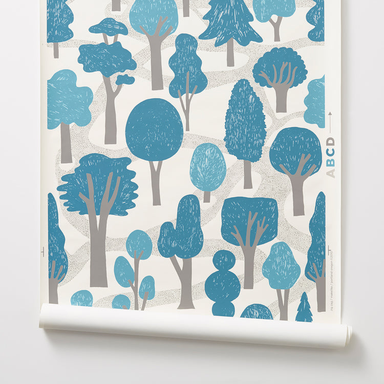 Zig Zag - Bright Blue Wallcovering