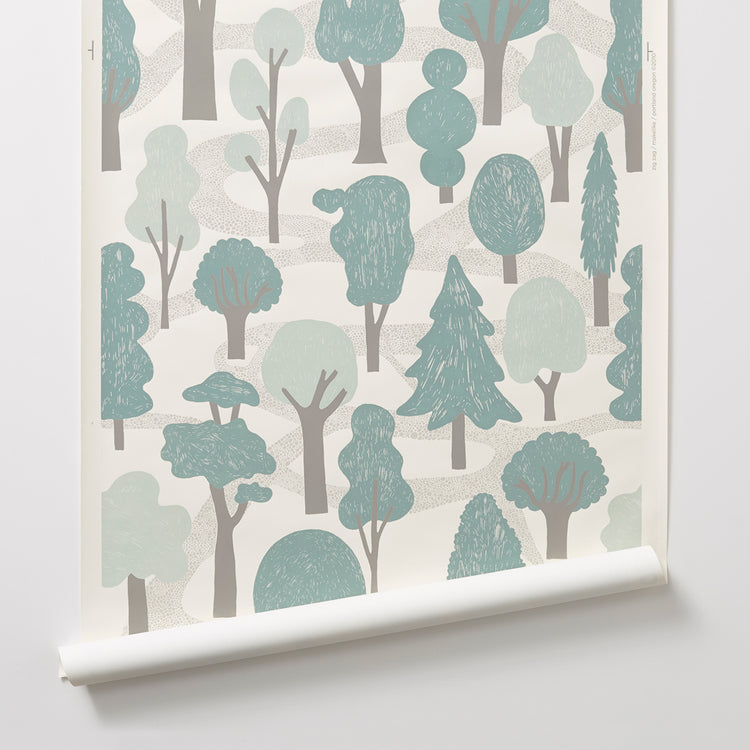 Zig Zag - Pale Blue Wallcovering