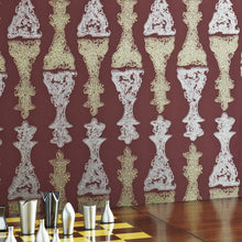 Load image into Gallery viewer, Chess Burgundy Wallpaper