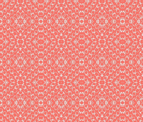 Chics Summer Coral White Fabric