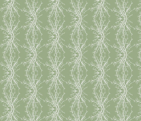 Coral Branchy Sage Fabric