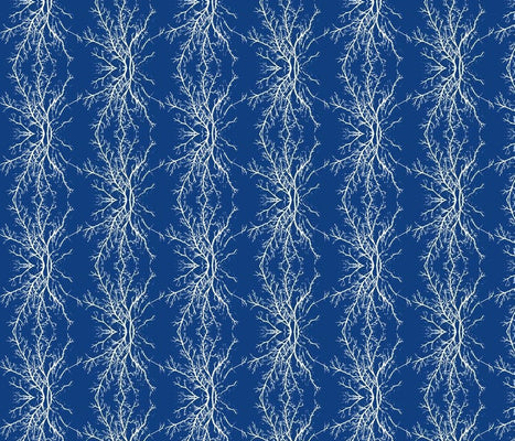 Coral Branchy Sapphire Fabric