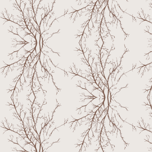 Coral Branchy Sepia Fabric