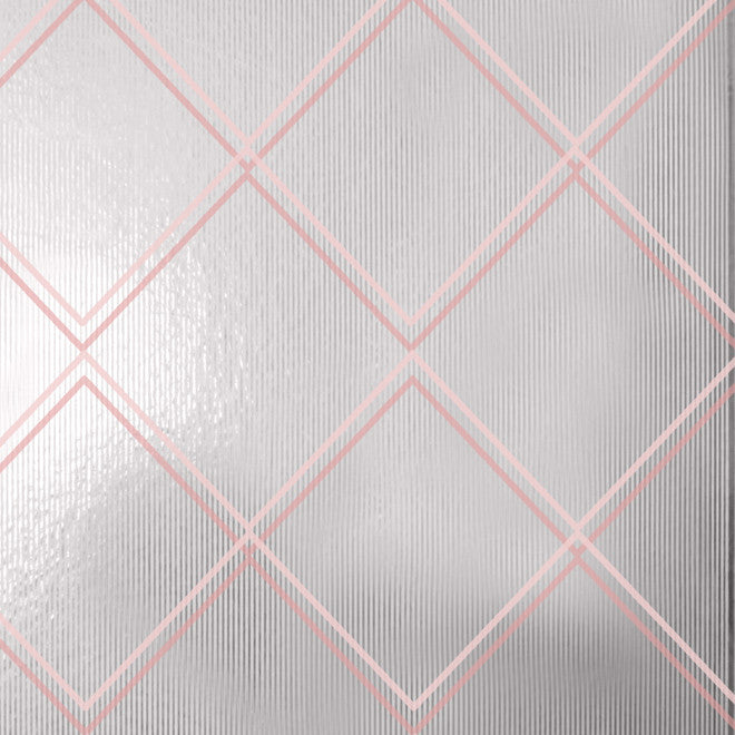 Argyle Pink Silver Wallcovering