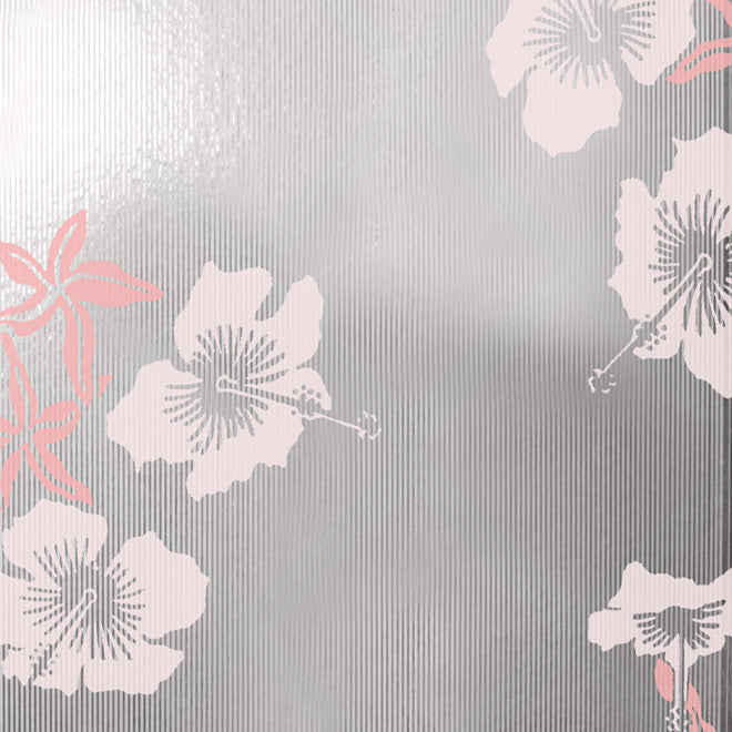 Hibiscus Pink Silver Wallcovering