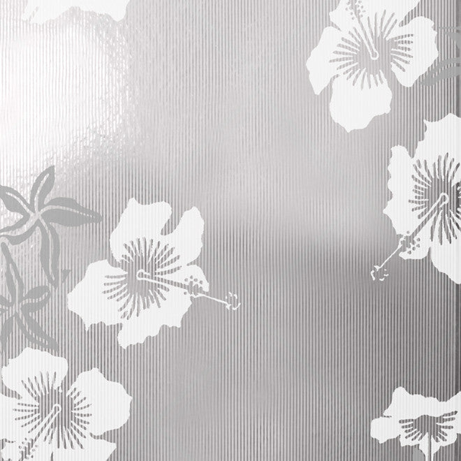 Hibiscus White Silver Wallcovering