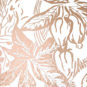 Hothouse Copper Rose White Wallcovering