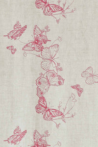 Butterflies - Raspberry Fabric