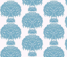Load image into Gallery viewer, Hydrangea Topiary White Blue Fabric