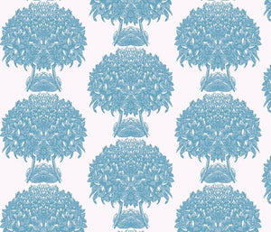 Hydrangea Topiary White Blue Fabric