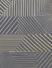 Load image into Gallery viewer, Parquet - Gold on Charcoal Wallcovering