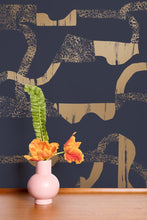 Load image into Gallery viewer, La Strada - Gold on Charcoal Wallcovering