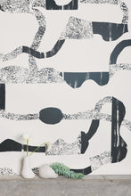 Load image into Gallery viewer, La Strada - Gunmetal on Cream Wallcovering
