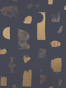 Silhouettes - Gold on Charcoal Wallcovering