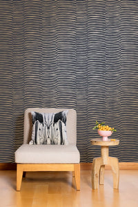 Waving - Gold on Charcoal Wallcovering