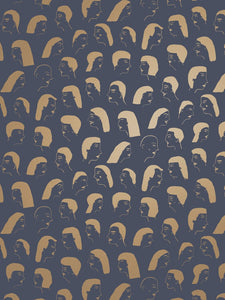 Women - Gold on Charcoal Wallcovering