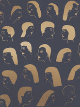 Load image into Gallery viewer, Women - Gold on Charcoal Wallcovering