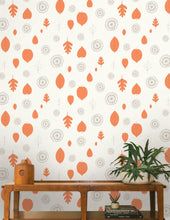Load image into Gallery viewer, A View of The Woods - Coquelicot and Mink on Cream Wallcovering