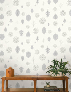 A View of The Woods - Grey and Mink on Cream Wallcovering