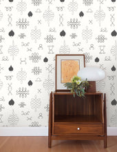 Load image into Gallery viewer, After Chinterwhink - Silver and Charcoal on Cream Wallcovering