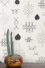 Load image into Gallery viewer, After Chinterwhink - Silver and Charcoal on Cream Wallcovering