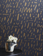 Load image into Gallery viewer, Bomba - Gold on Charcoal Wallcovering