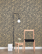 Load image into Gallery viewer, Ibo - Gold on Charcoal Wallcovering