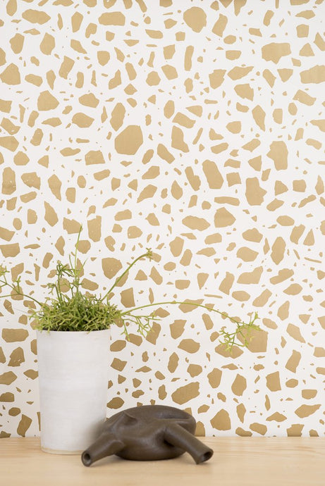 Ibo - Gold on Cream Wallcovering