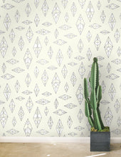 Load image into Gallery viewer, Indian Summer - Silver and White on Cream Wallcoverning