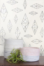 Load image into Gallery viewer, Indian Summer - Silver and White on Cream Wallcoverning