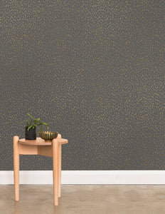Palea - Gold on Charcoal Wallcovering