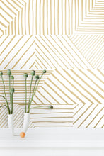 Load image into Gallery viewer, Parquet- Gold on Cream Wallcovering